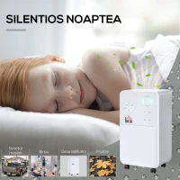 HOMCOM dezumidificator portabil de 16L, alb(m-5)