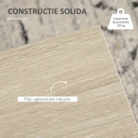 HOMCOM Masuta de Cafea din Lemn cu 2 Sertare, 2 Rafturi si Roti cu Frana, 70x70x35cm - Lemn(m-7)