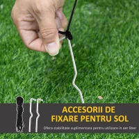 HOMCOM Moș Crăciun Gonflabil cu LED-uri din Poliester cu Ventilator, 70x45x120cm(m-7)