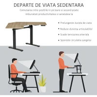 Vinsetto birou pentru colt, reglabil electric pe 4 inaltimi, negru(m-6)