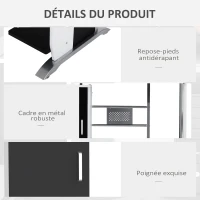 HOMCOM Bureau informatique design en mdf 100 L x 52 I x 75H cm noir et blanc(m-5)