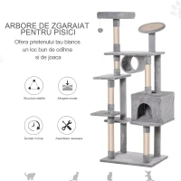 PawHut Ansamblu pentru Pisicuţe şi Pisici Adulte pana la maxim 4.5 kg Gri(m-5)
