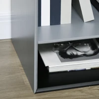 HOMCOM 120CM TV Stand Cabinet for TVs up to 55", TV Table with Open Storage Shelves for Living Room, Entertainment Room, Black and Grey(m-8)