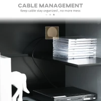 HOMCOM 120CM TV Stand Cabinet for TVs up to 55", TV Table with Open Storage Shelves for Living Room, Entertainment Room, Black and Grey(m-5)