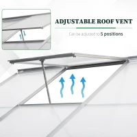 Outsunny 6 X 4ft Walk-In Lean to Greenhouse Garden Heavy Duty Aluminium Polycarbonate with Roof Vent for Plants Herbs Vegetables, Silver(m-7)