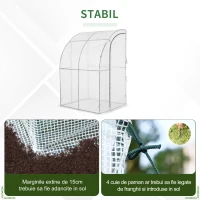 Outsunny Sera de Gradina de Perete pentru Plante si Flori Alb si Verde(m-6)