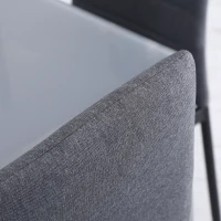 HOMCOM High Back Dining Chairs Modern Upholstered Linen-Touch Fabric Accent Chairs with Metal Legs for Kitchen, Set of 4, Grey(m-7)