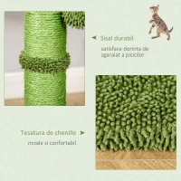 PawHut centru de activitati pisici, cactus, 40x40x96cm, verde(m-6)