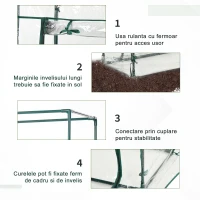 Outsunny sera dreptunghiulara compacta, PVC, 100x50x150cm(m-5)