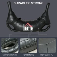 Geanta de antrenament de forta HOMCOM de 20 kg, sac de nisip pentru antrenament, geanta bulgareasca multifunctionala pentru sala de gimnastica de acasa(m-4)