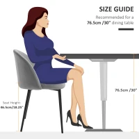 HOMCOM Dining Chairs Set of 2 Contemporary Design for Office Dining Kitchen with Soft Fabric Seat and Back Living Room, Grey(m-7)