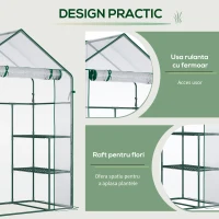 Outsunny Sera de Gradina din PE Impermeabila si Anti UV, 142x73x195cm - Verde(m-6)