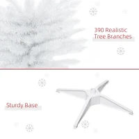 HOMCOM 6ft Unlit Artificial Christmas Tree, Pencil Slim Xmas Tree with Solid Stand and Realistic Branches, White(m-6)