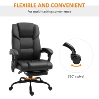 Vinsetto PU Leather 6-Point Massage Desk Chair w/ Remote Black(m-7)
