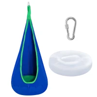 HOMCOM Children's Canvas Hanging Swing Pod Chair Blue(m-1)