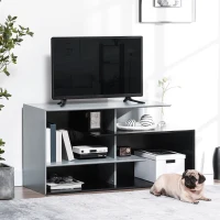 HOMCOM 120CM TV Stand Cabinet for TVs up to 55", TV Table with Open Storage Shelves for Living Room, Entertainment Room, Black and Grey(m-2)