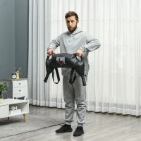 Geanta de antrenament de forta HOMCOM de 20 kg, sac de nisip pentru antrenament, geanta bulgareasca multifunctionala pentru sala de gimnastica de acasa(m-10)