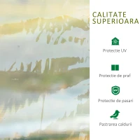 Outsunny sera de gradina, 3 porti, otel si PVC, 300x100x80cm(m-5)