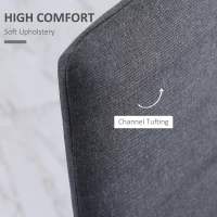 HOMCOM High Back Dining Chairs Modern Upholstered Linen-Touch Fabric Accent Chairs with Metal Legs for Kitchen, Set of 4, Grey(m-5)