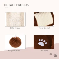 PawHut ansamblu pentru pisici, 40x30x43cm, maro(m-6)