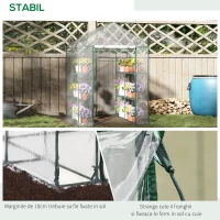 Outsunny Seră de Grădină, Seră în Aer Liber, Seră de Balcon cu Rafturi pentru Plante Legumicole, 1,43x1,43x1,95 m, Transparentă(m-5)