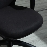 Vinsetto Bürostuhl Schreibtischstuhl Computerstuhl PC Stuhl Home-Office-Stuhl mit Wippenfunktion Kopflehne Fußstütze höhenverstellbar ergonomisch 360°-Drehräder PU Mesh Schwarz 68x72x110-118 cm(m-8)