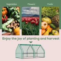 Outsunny Mini Small Greenhouse with Steel Frame & PE Cover & Zipped Window Poly tunnel Steeple for Plants Vegetables, 180 x 90 x 90 cm, Green(m-6)
