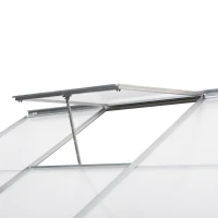 Outsunny 6 X 4ft Walk-In Lean to Greenhouse Garden Heavy Duty Aluminium Polycarbonate with Roof Vent for Plants Herbs Vegetables, Silver(m-9)