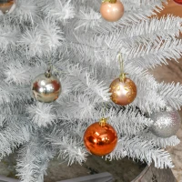 HOMCOM 6ft Unlit Artificial Christmas Tree, Pencil Slim Xmas Tree with Solid Stand and Realistic Branches, White(m-10)