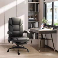 Vinsetto PU Leather 6-Point Massage Desk Chair w/ Remote Black(m-2)