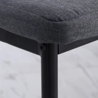 HOMCOM High Back Dining Chairs Modern Upholstered Linen-Touch Fabric Accent Chairs with Metal Legs for Kitchen, Set of 4, Grey(m-9)