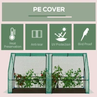 Outsunny Mini Small Greenhouse with Steel Frame & PE Cover & Zipped Window Poly tunnel Steeple for Plants Vegetables, 180 x 90 x 90 cm, Green(m-4)
