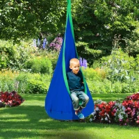 HOMCOM Children's Canvas Hanging Swing Pod Chair Blue(m-11)