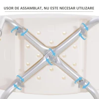 HOMCOM scaun pentru dus, antialunecare, 50x36x39.5-56.5cm(m-5)