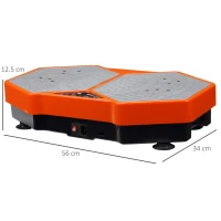 HOMCOM Sports Vibration Plate, Remote Control, Resistance Bands, 99 Levels - Orange and Grey(m-3)
