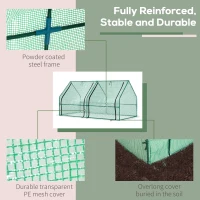 Outsunny Mini Small Greenhouse with Steel Frame & PE Cover & Zipped Window Poly tunnel Steeple for Plants Vegetables, 180 x 90 x 90 cm, Green(m-5)