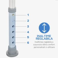 Homcom Scaun Dus/Cada – Reglabil, Cu Spatar & Brate de Sprijin(m-6)