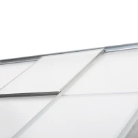 Outsunny 6 X 4ft Walk-In Lean to Greenhouse Garden Heavy Duty Aluminium Polycarbonate with Roof Vent for Plants Herbs Vegetables, Silver(m-10)