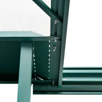 Outsunny Sera pentru Gradina din Policarbonat si Aluminiu, cu Ferestre si Vase, Baza Inclusa, 190x190x220cm(m-12)