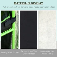 Outsunny Mylar Hydroponic Grow Tent with Adjustable Vents and Floor Tray for Indoor Plant Growing 120 x 90 x 200cm(m-5)