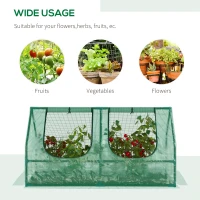Outsunny Mini Greenhouse, Small Plant Grow House for Outdoor with Durable PE Cover, Observation Windows, 120 x 60 x 60 cm, Green(m-7)