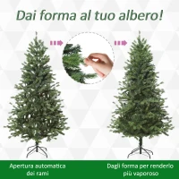 HOMCOM Albero di Natale Artificiale Gigante 210cm Realistico, Decorazione di Natale con 934 Rami, Base Pieghevole e Rimovibile(m-6)