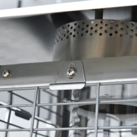 Outsunny 11.2KW Outdoor Patio Gas Heater Freestanding Pyramid Propane Heater Garden Tower Heater with Wheels, Dust Cover, Regulator and Hose, Black, 50 x 50 x 190cm(m-10)