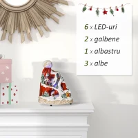 HOMCOM Sat de Craciun Luminos cu 4 Schiori si 8 Melodii, Decoratiune de Craciun cu Lumini LED Colorate(m-4)