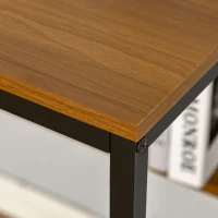 HOMCOM Computer Desk with Storage Shelves and Drawers, 140 x 50cm Industrial Writing Desk, Study Workstation, Light Walnut Brown(m-8)