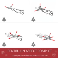 HOMCOM Brad de Craciun 210cm Artificial Baza Detasabila 1046 Ramuri PVC si Otel(m-5)