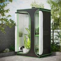Outsunny Mylar Hydroponic Grow Tent with Adjustable Vents and Floor Tray for Indoor Plant Growing 120 x 90 x 200cm(m-14)
