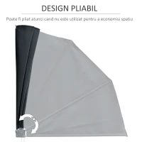 Outsunny Cortina cu Baldachin care se Inchide din Poliester Gri Inchis(m-5)