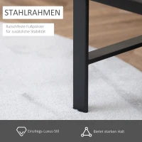 HOMCOM Sessel, Stuhl, modernes Design, Knopfverzierung, Stahlrahmen, dicke Polsterung, dunkelgrau, 62 x 77 x 84cm(m-6)