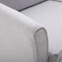 HOMCOM Loveseat Armchair, Grey, Linen Upholstery, Modern Style,  w/Armrest(m-9)